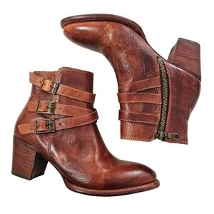 BED STU Begin Ankle Booties in Tan Rustic Size 7
